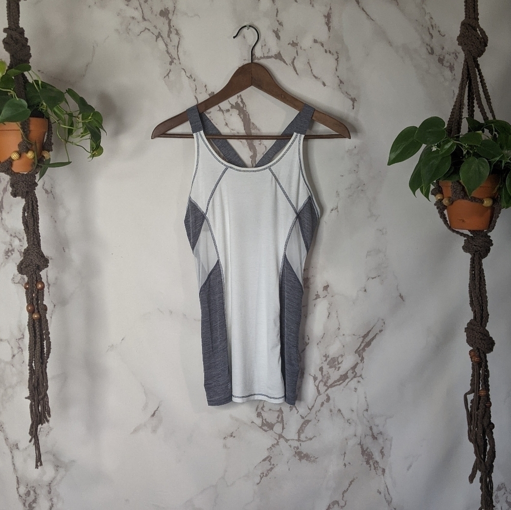 Athleta active tank in white, grey